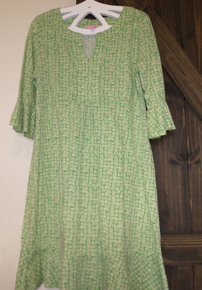 Women's Lilly Pulitzer Dress Size XL Green Lilly Logo print